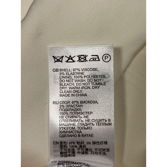 Reiss Riana-Col Block Bodycon Dress 2 White Nude One-Shoulder Sheath Women New - Picture 8 of 8